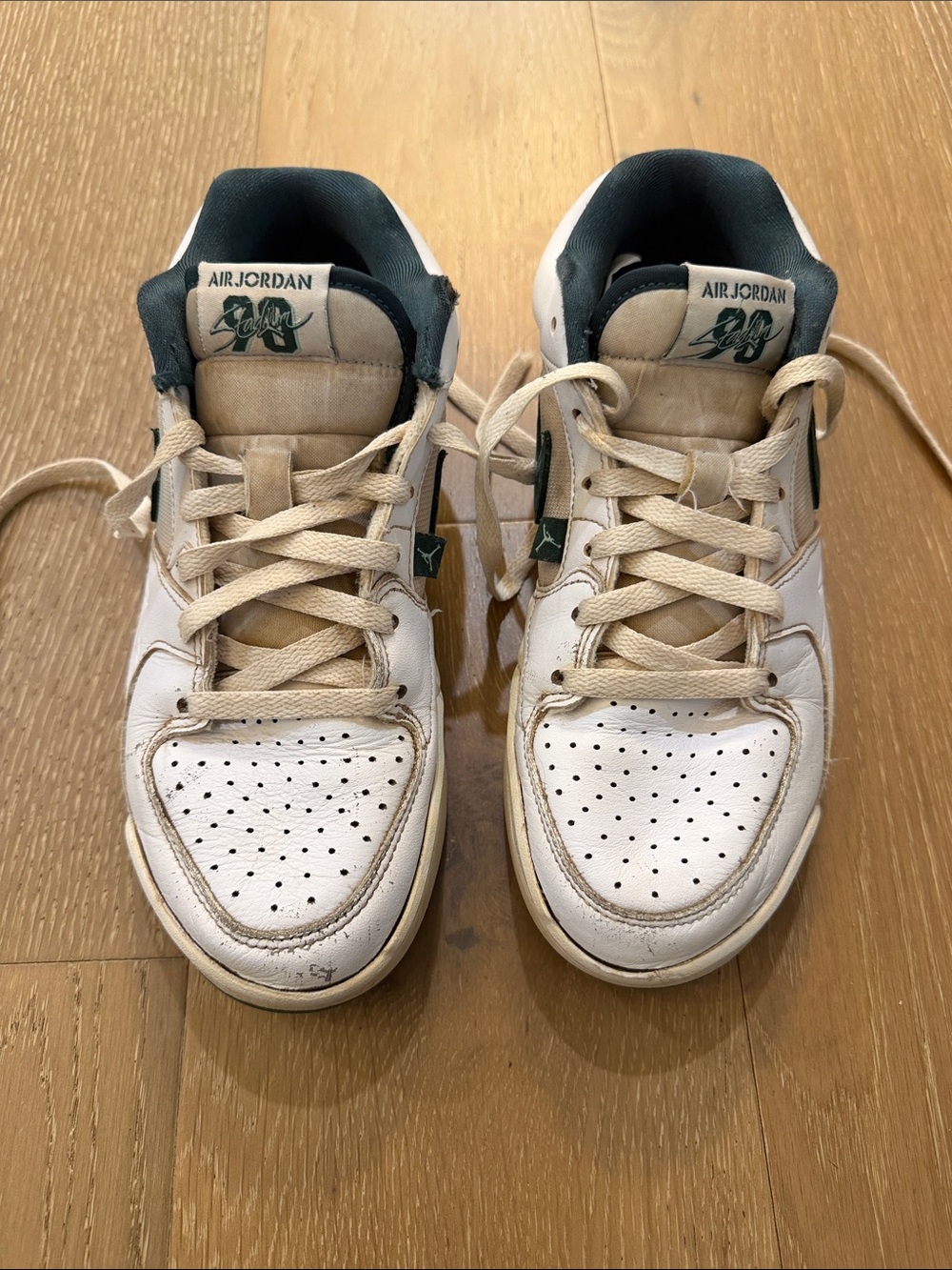 Nike Air Jordan Stadium 90 - big kid 6.5Y / Women’s 8 white with green - Picture 4 of 13